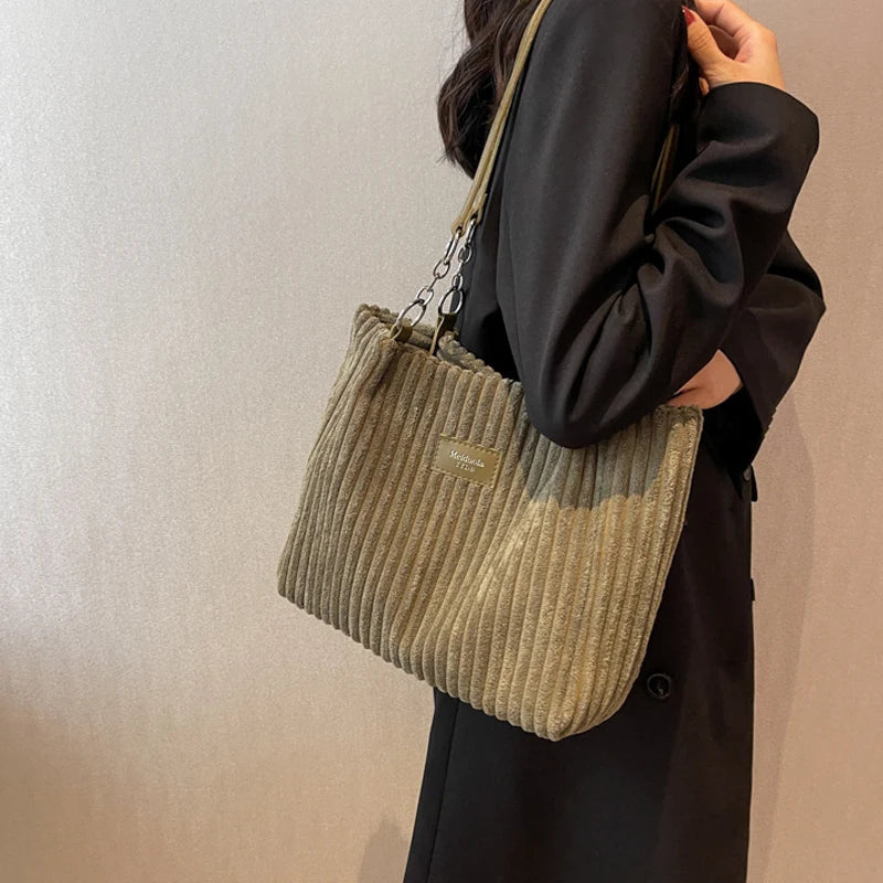 Luxury Casual Corduroy Tote
