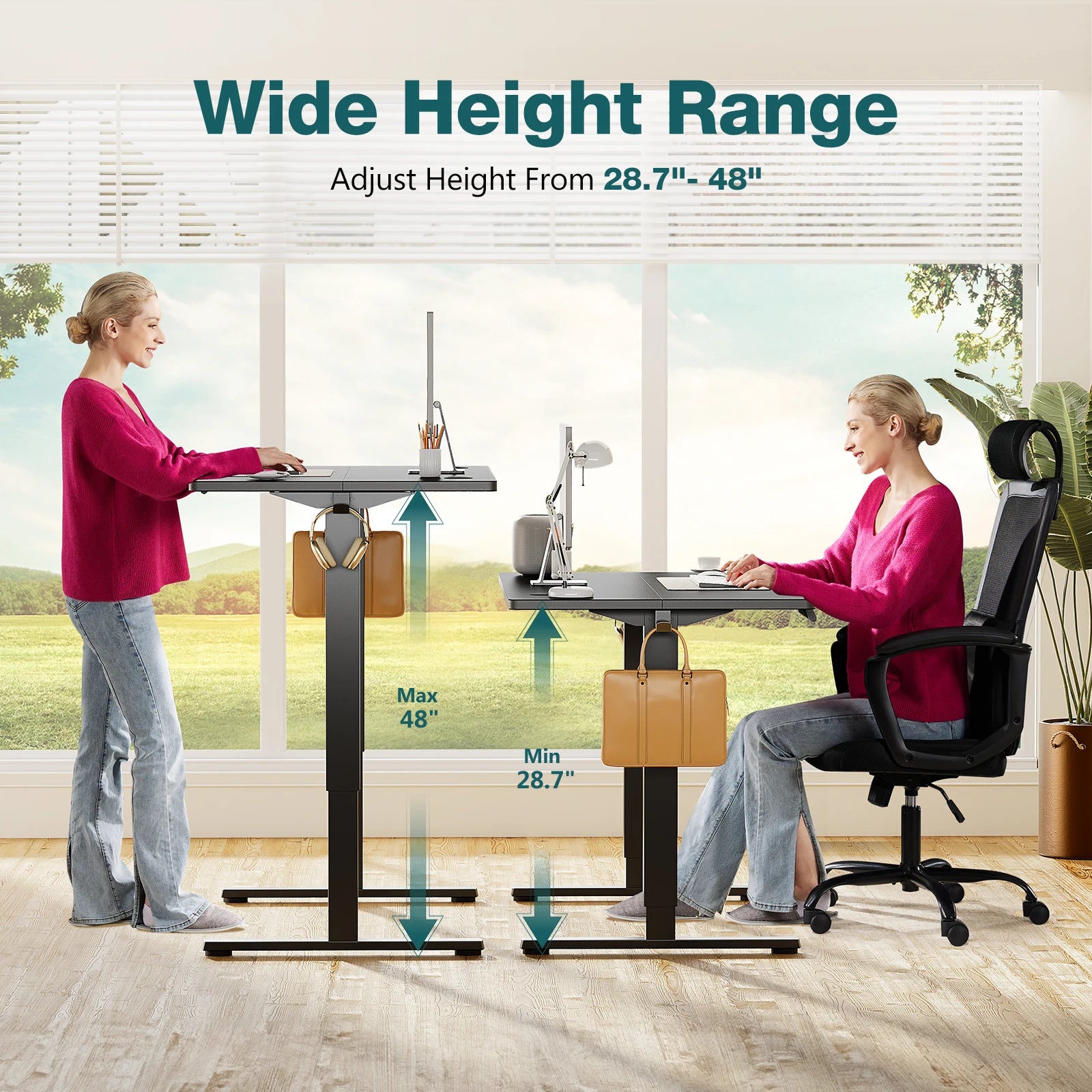 Electric Standing Desk - Ergonomic Height Adjustable Sit Stand Workstation - 9