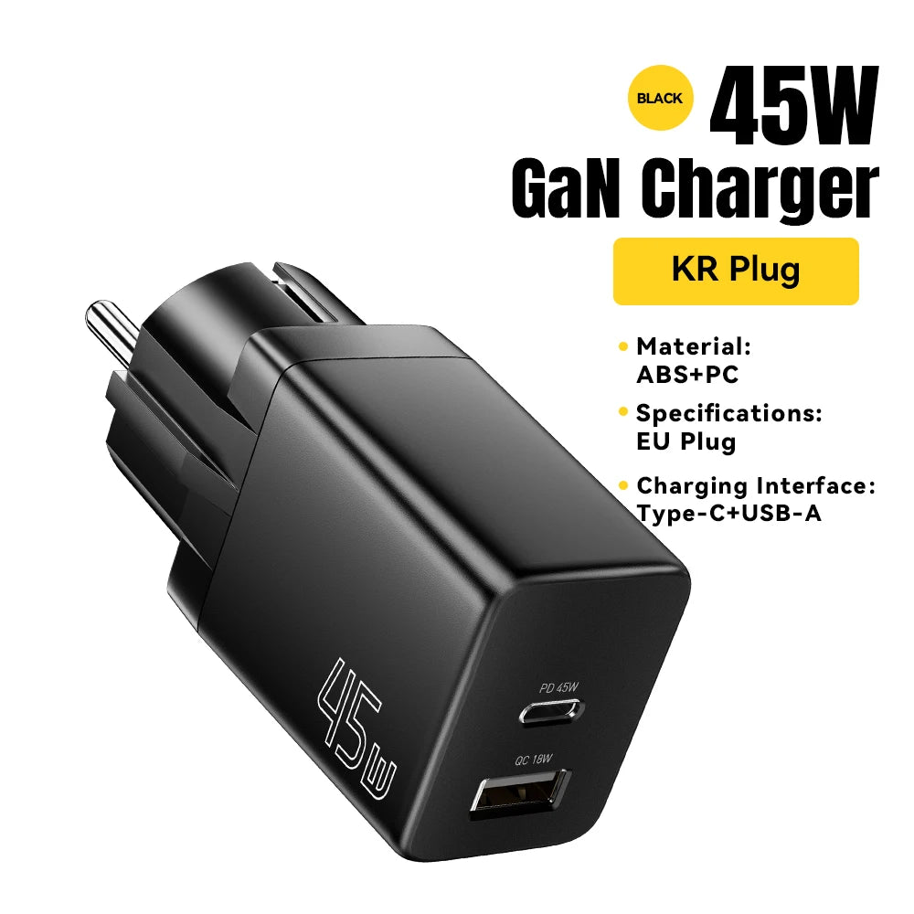 Essager 67W GaN USB-C Fast Wall Charger - Multi-Port Power Adapter - 25