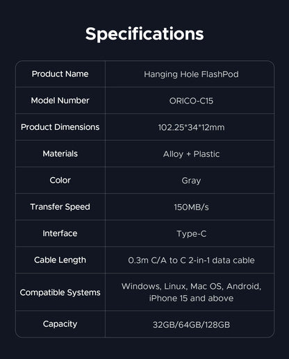 ORICO Portable External SSD - High-Speed 1TB Solid State Drive for Gaming