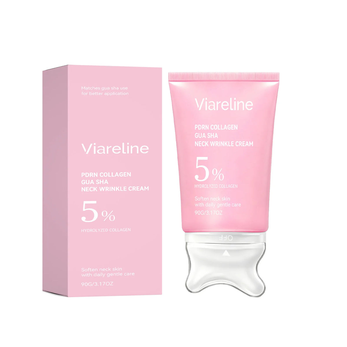 Collagen Neck Firming Cream with Integrated Gua Sha Massage Applicator