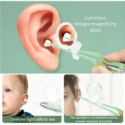 LED Illuminated Ear Wax Removal Kit - Professional Stainless Steel Ear Cleaning Tool