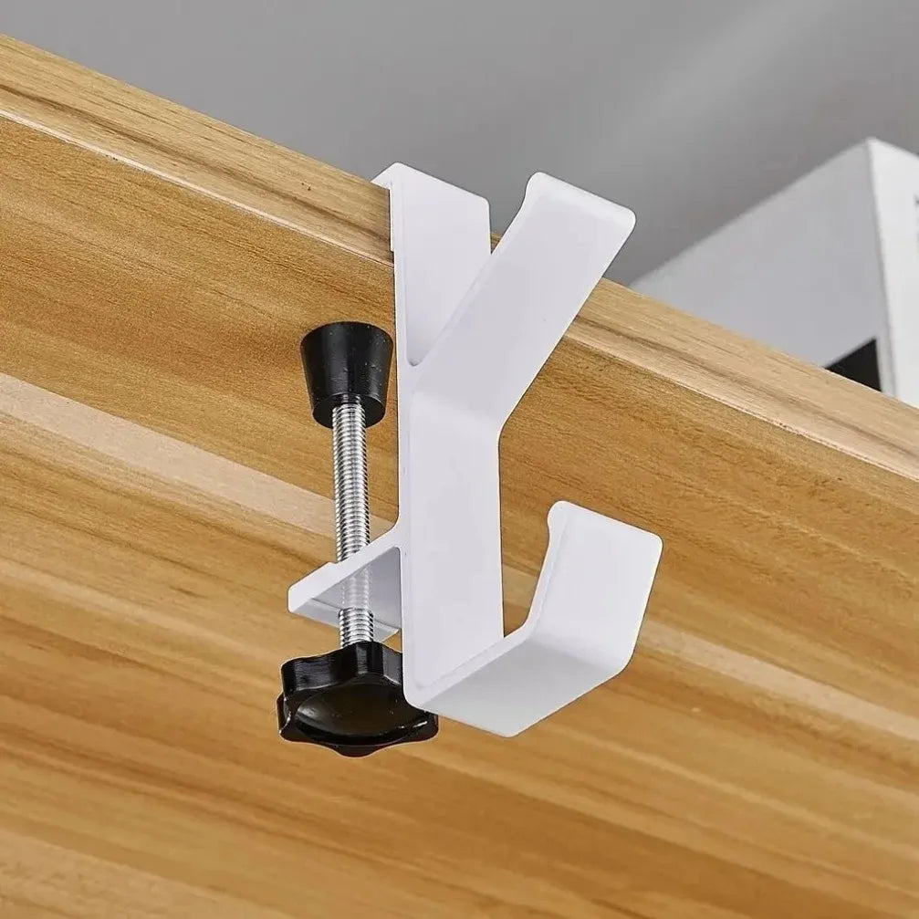 Universal Aluminum Desk Hook: Headphone Stand & Portable Bag Hanger