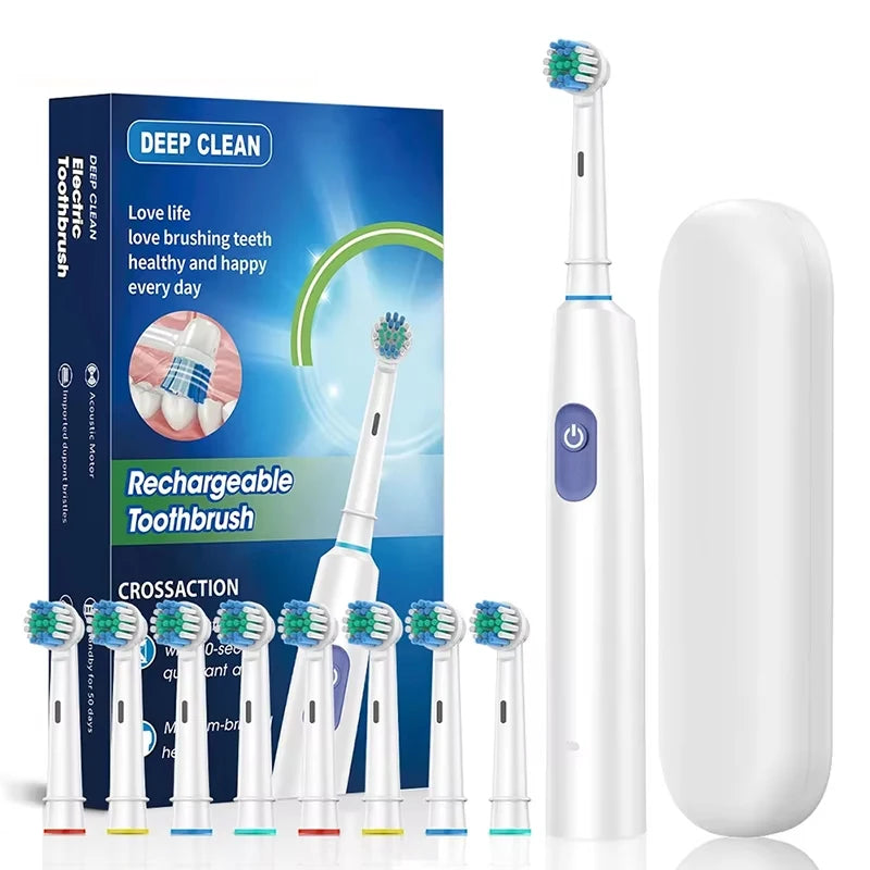 Rechargeable Rotating Electric Toothbrush with 5 Cleaning Modes and 2-Minute Timer