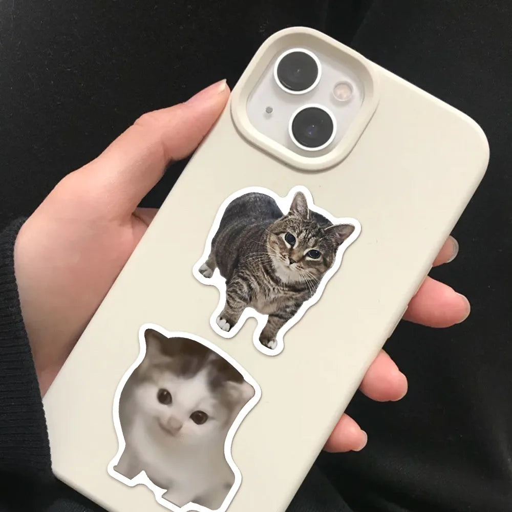 Funny Cat Meme Sticker Pack - 100 Pcs Waterproof Decals for DIY Projects