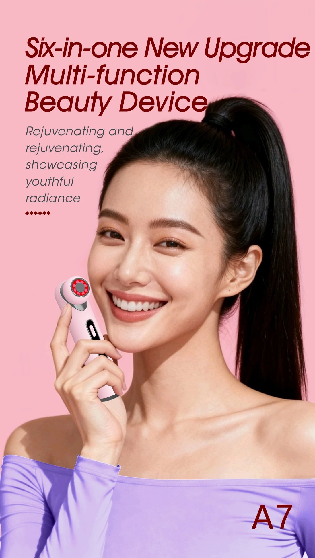 3-in-1 LED Photon Eye & Facial Massager Wand for Anti-Aging and Skin Lifting - 7