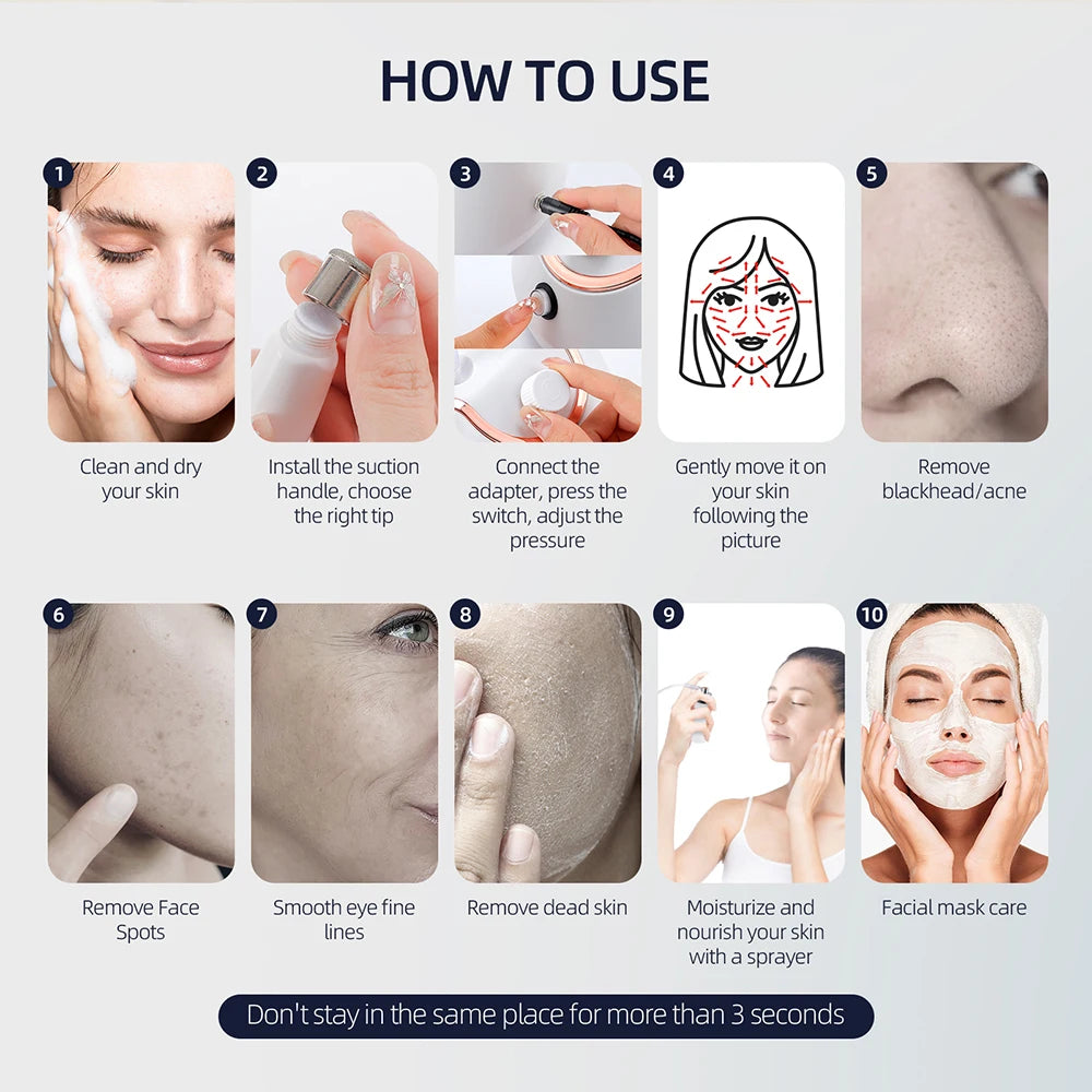 Professional 3-in-1 Diamond Microdermabrasion Facial Machine