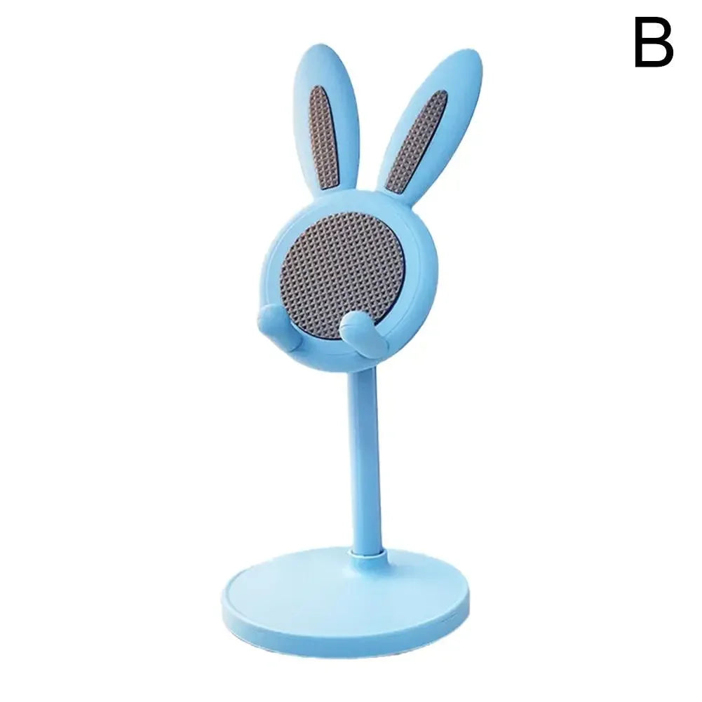 Cute Cartoon Bunny Phone Holder Stand for Desk - Adjustable & Universal Fit - 8