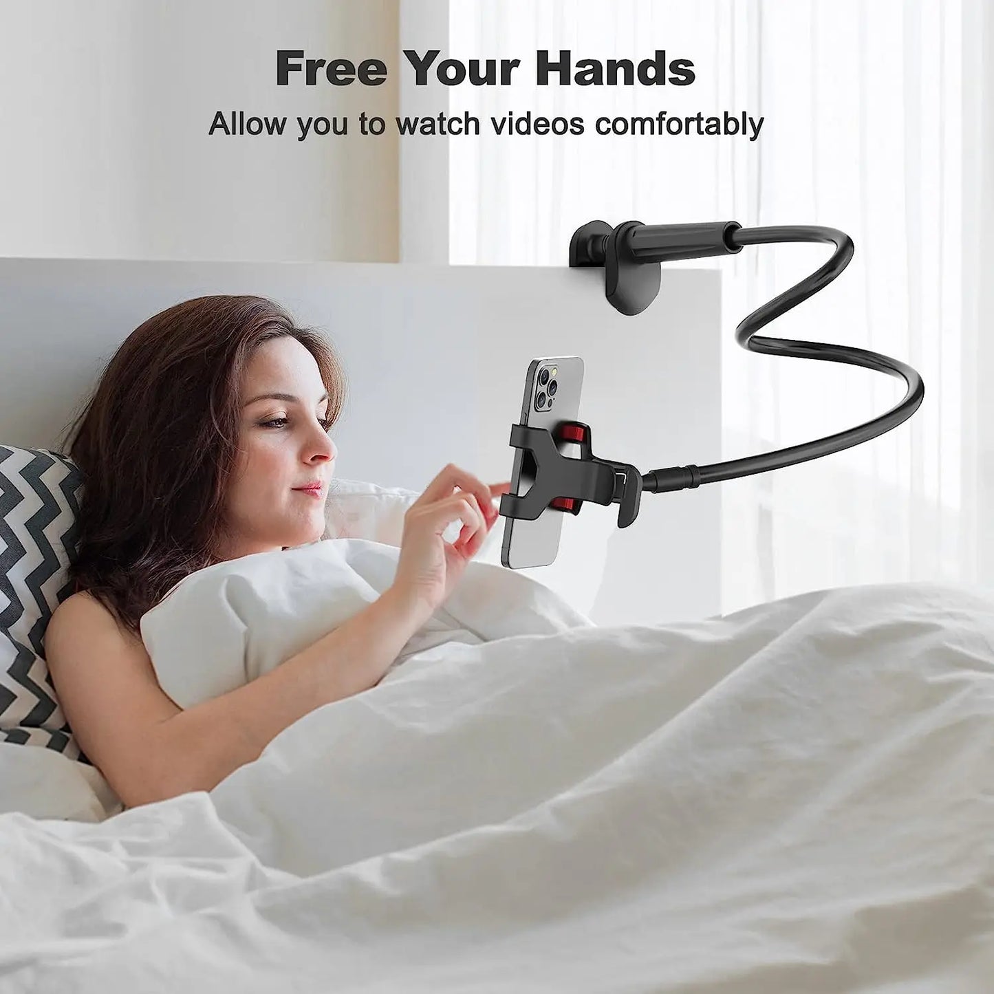 Flexible 360° Long Arm Lazy Phone Holder Mount for Bed & Desk