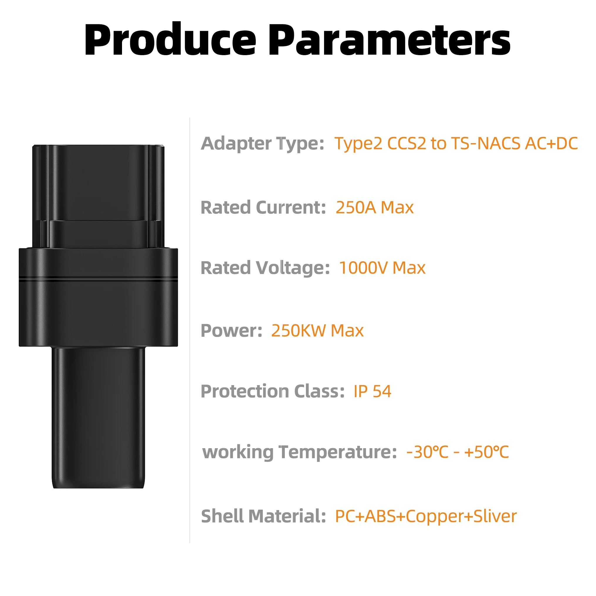 CCS2 to Tesla NACS Fast Charging Adapter for Model 3/X/Y/S - 7
