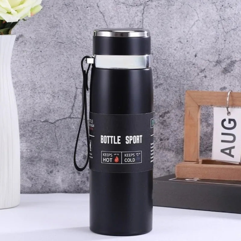 Insulated Stainless Steel Vacuum Flask - 800ml/1000ml Thermal Water Bottle - 17