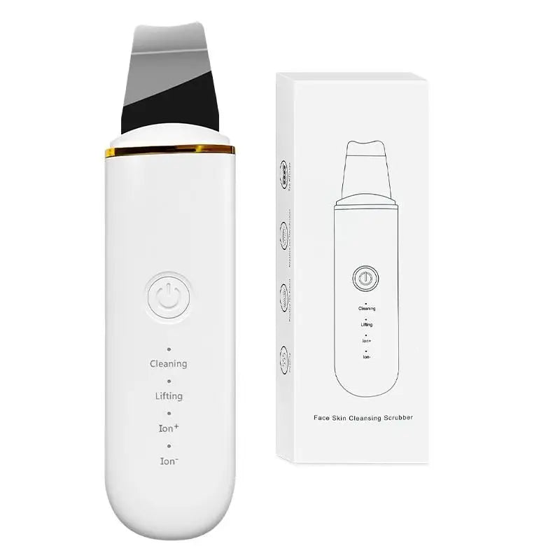 Ultrasonic Face Skin Scrubber - Deep Pore Cleansing & Blackhead Remover Spatula - 15
