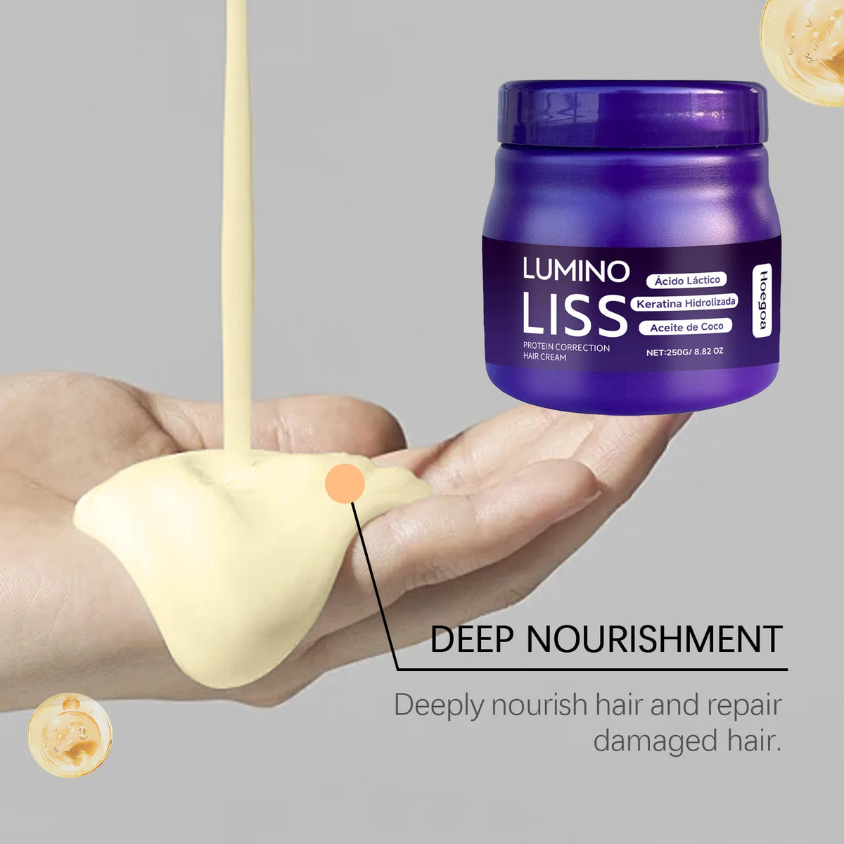 Protein Correction Hair Straightening Cream - Keratin Smoothing & Repair Mask