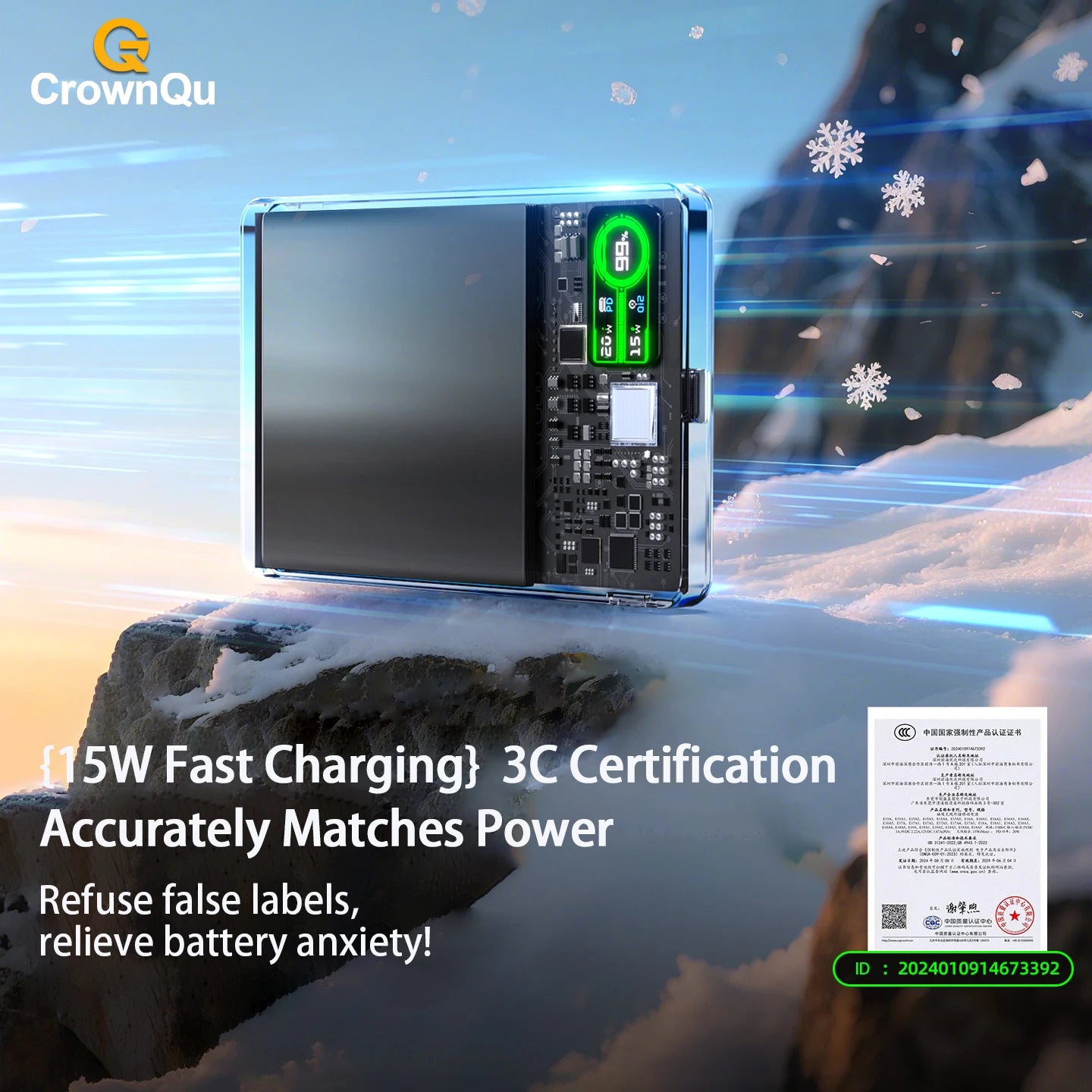 Magnetic Qi2.1 Wireless Power Bank 20W Fast Charger for iPhone & Watch