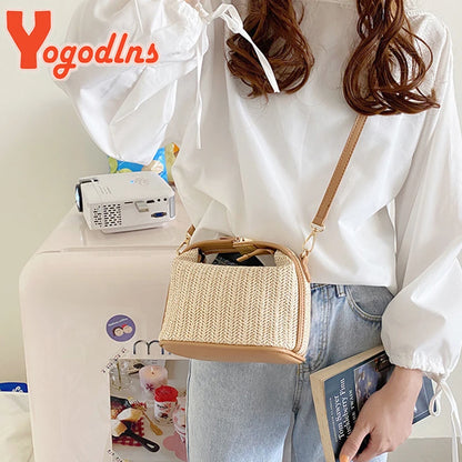 Luxury Woven Straw Bucket Bag