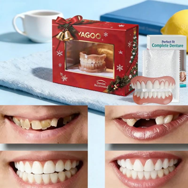 Comfort Silicone Dentures - Natural Instant Smile Veneers for Men and Women