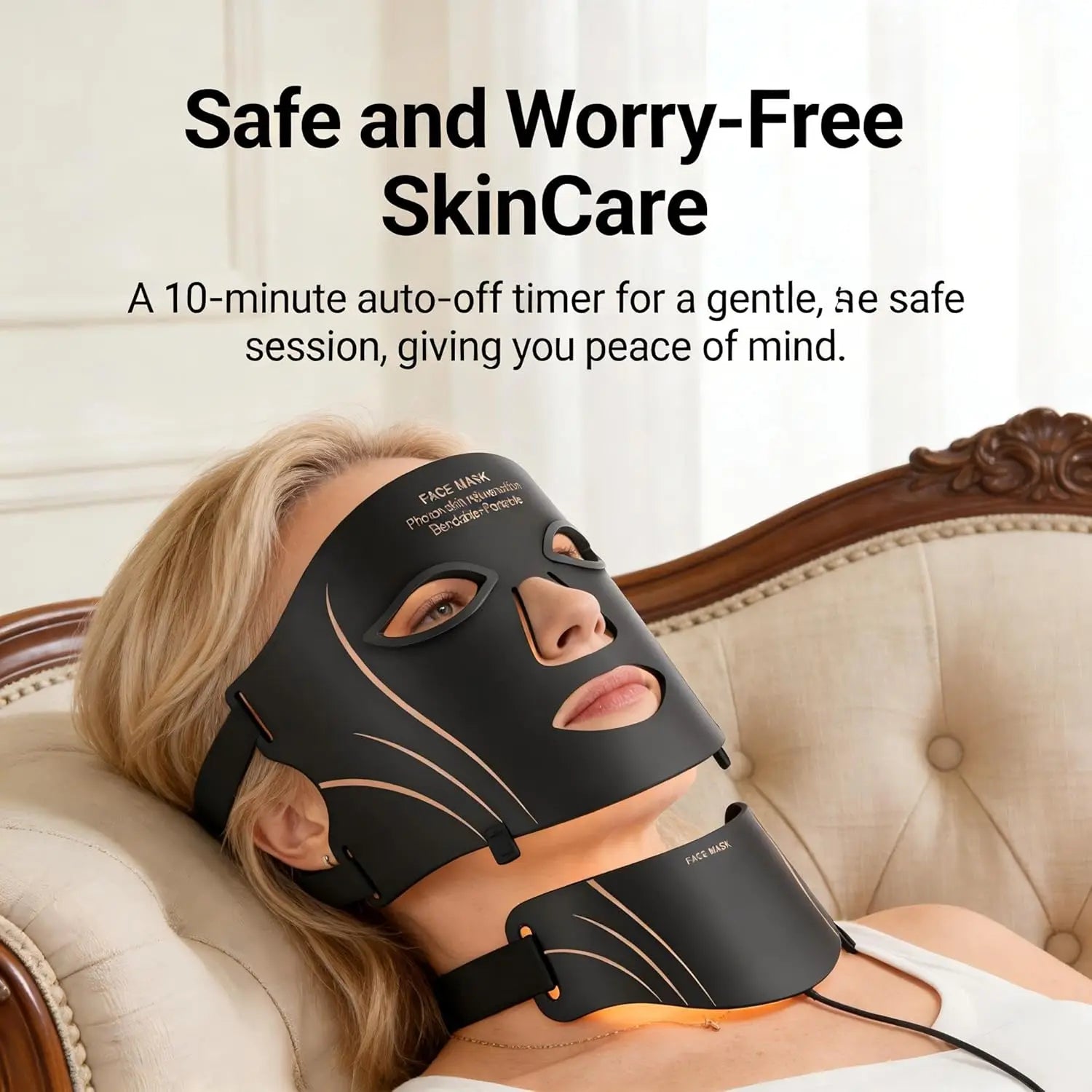 7-Color LED Light Therapy Face and Neck Mask for Skin Rejuvenation - 14