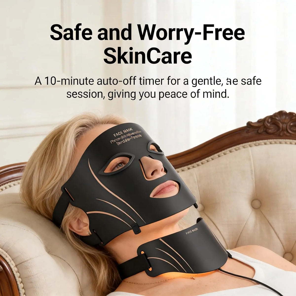7-Color LED Light Therapy Face and Neck Mask for Skin Rejuvenation