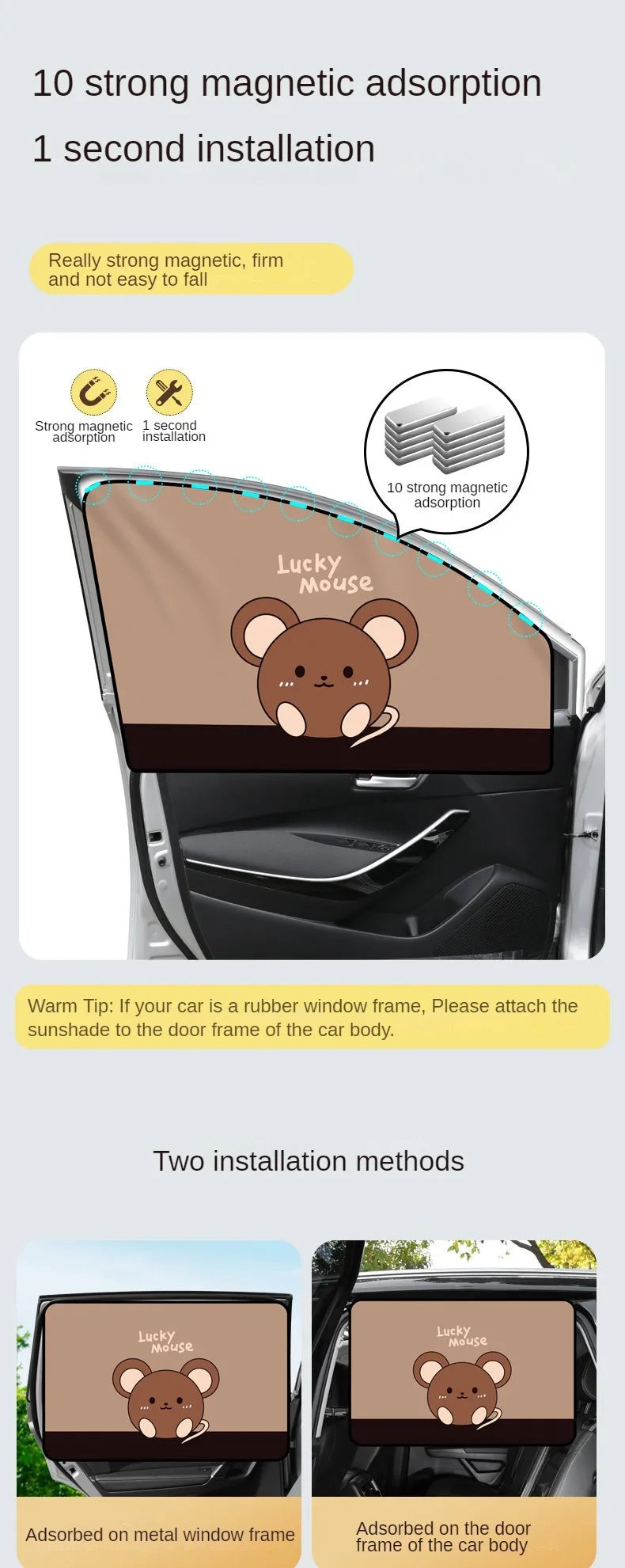 Magnetic Car Window Sunshade for Baby UV Protection