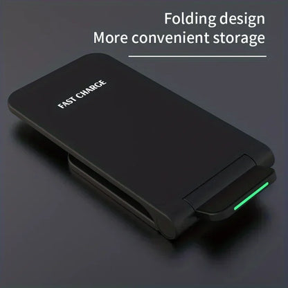 30W Foldable Fast Wireless Charger Stand for iPhone and Samsung Devices