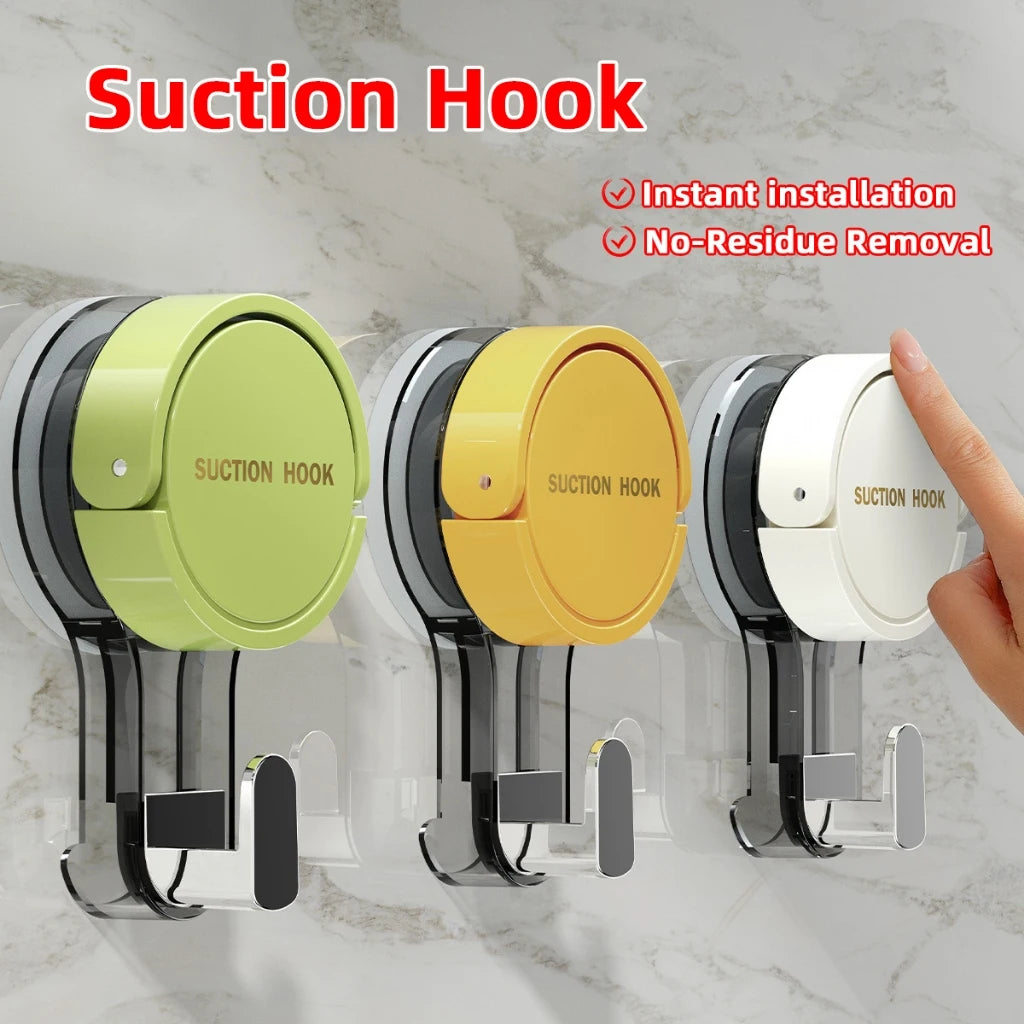 Heavy Duty Vacuum Suction Hooks | Traceless No-Drill Wall Hooks