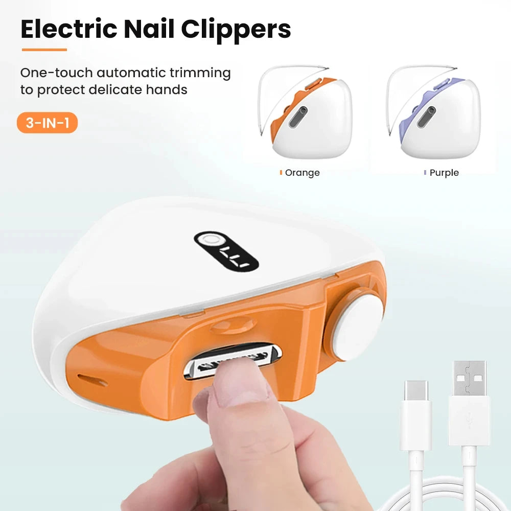Automatic Electric Nail Clipper & Trimmer with LED Light - 2