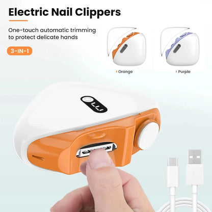 Automatic Electric Nail Clipper & Trimmer with LED Light