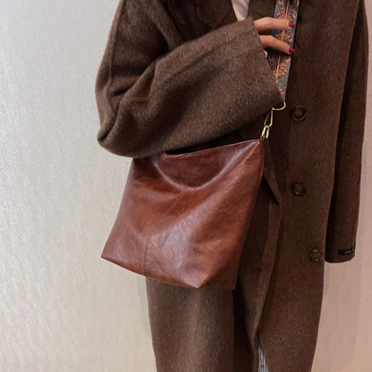 Luxury Vintage Leather Bucket Bag