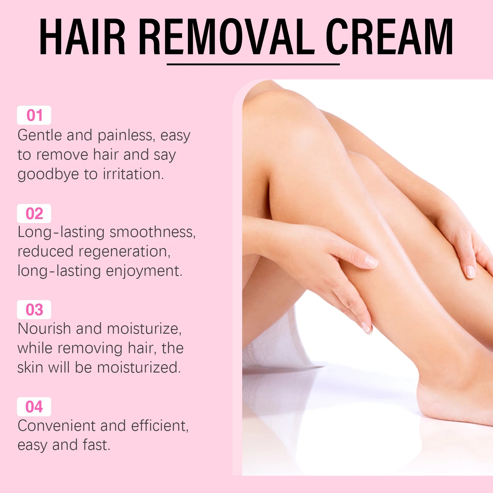 Painless Hair Removal Cream - Gentle Depilatory for Smooth & Silky Skin - 5