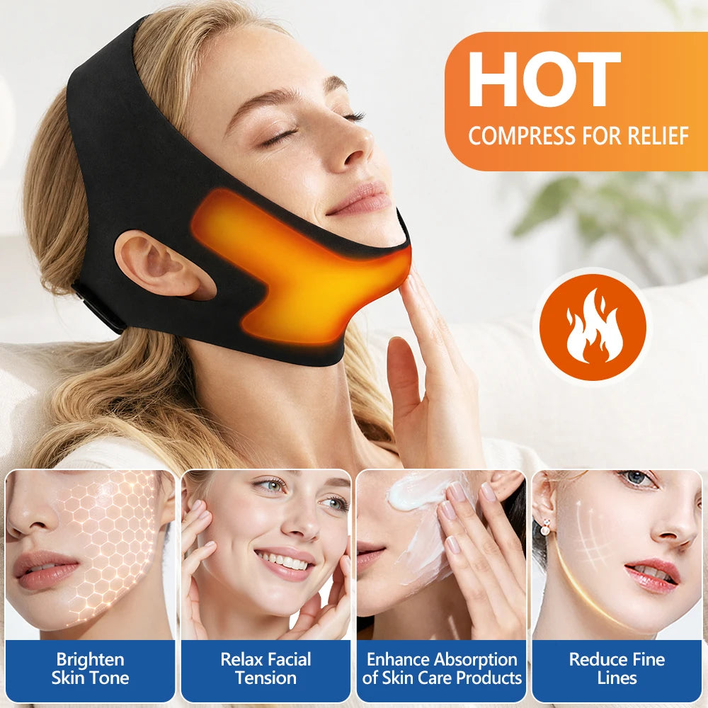V-Line Face Lifting Bandage with Hot & Cold Gel Pack for Jaw & Chin Contouring