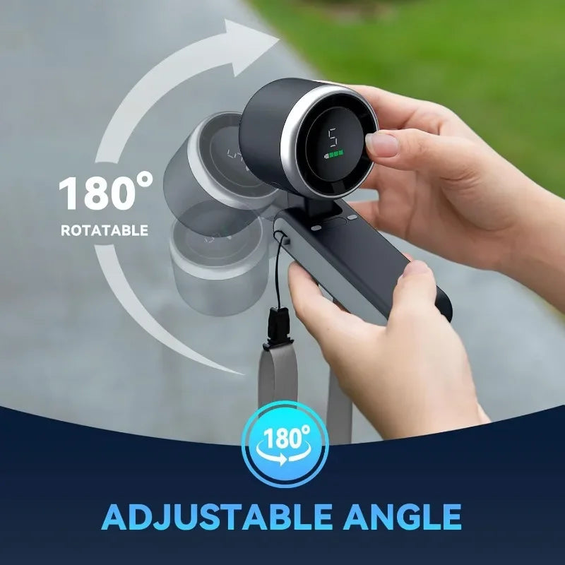 3-in-1 Foldable Handheld Fan - 5-Speed Rechargeable USB Mini Fan - 9