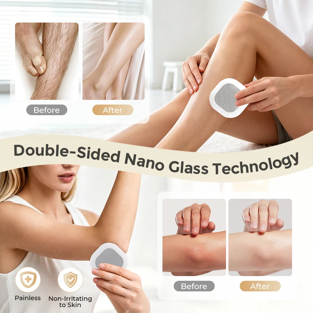 Double-Sided Nano Glass Crystal Hair Remover and Exfoliating Skin Tool