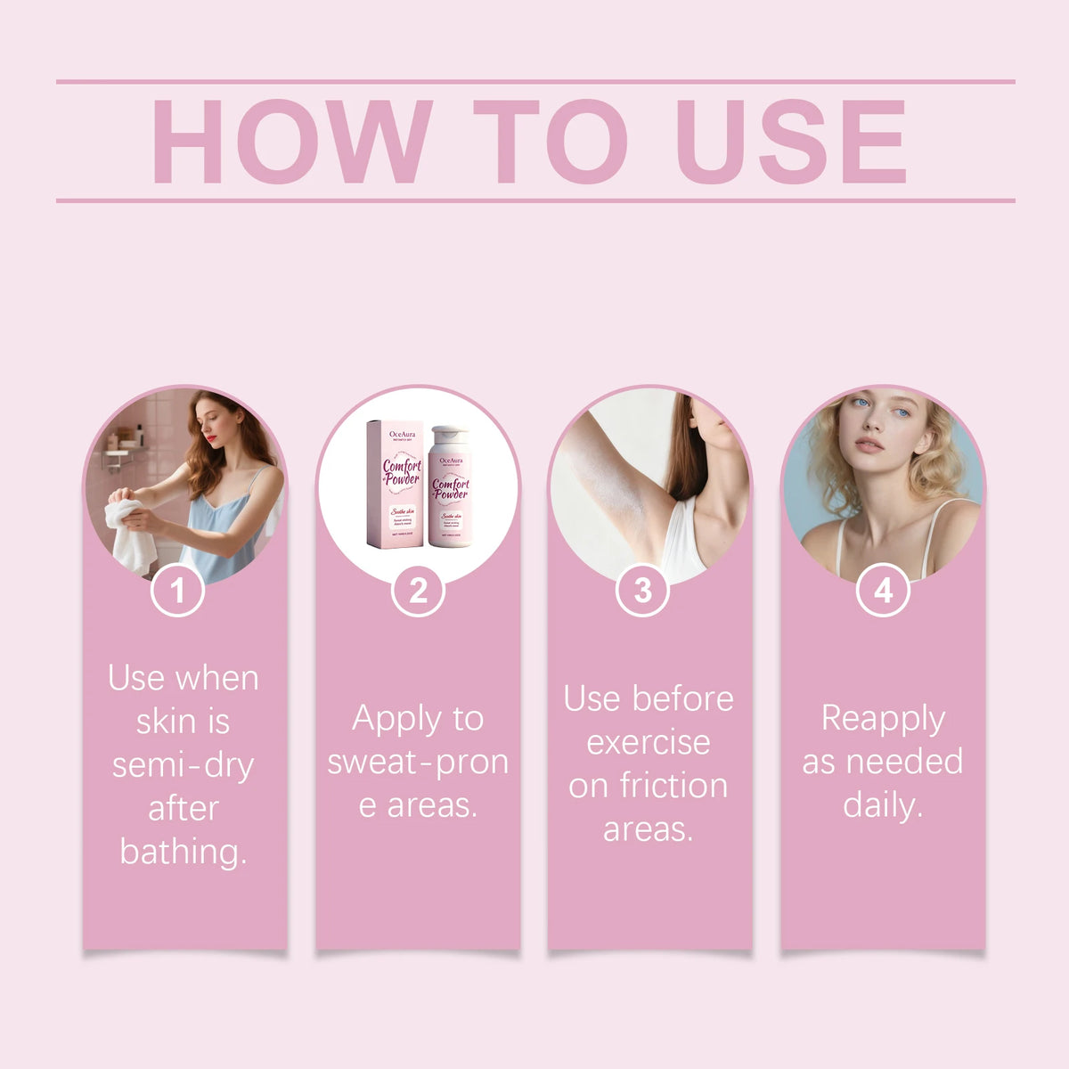 Instant Cooling Body Powder – Sweat-Wicking Anti-Chafe Skin Soothing Powder