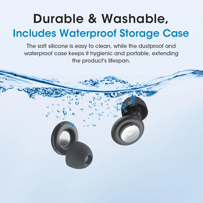 Reusable Noise-Canceling Sleep Earplugs with 4 Silicone Sizes & Travel Case