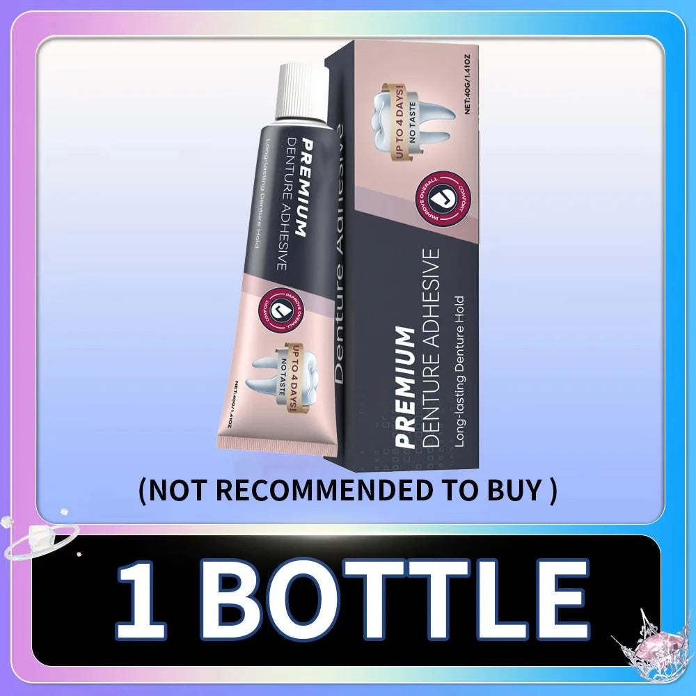 Waterproof Denture Adhesive Cream - Zinc-Free Long-Lasting Strong Hold Gel - 10