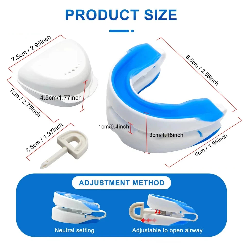 Adjustable Anti-Snoring Mouth Guard Sleep Mouthpiece for Bruxism & Snoring Relief