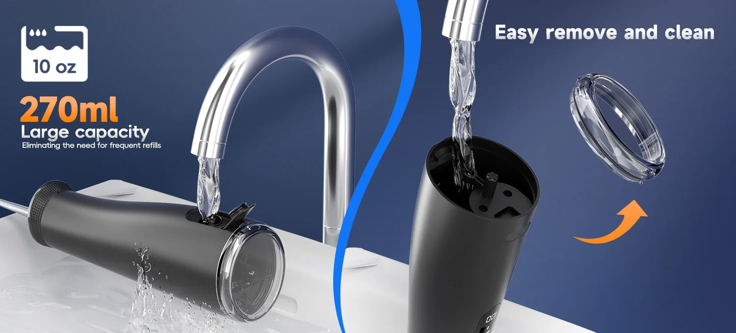 Portable Cordless Water Flosser - Rechargeable Oral Irrigator for Teeth Cleaning - 9