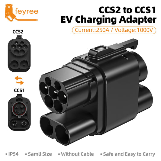 CCS2 to CCS1 EV Fast Charging Adapter for US Electric Vehicles in Europe