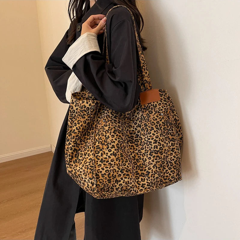 Luxury Leopard Print Tote Bag