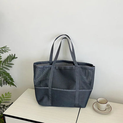 Luxury Canvas Mesh Beach Tote