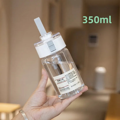 Kawaii Transparent Portable Sports Water Bottle - BPA-Free Reusable Cup