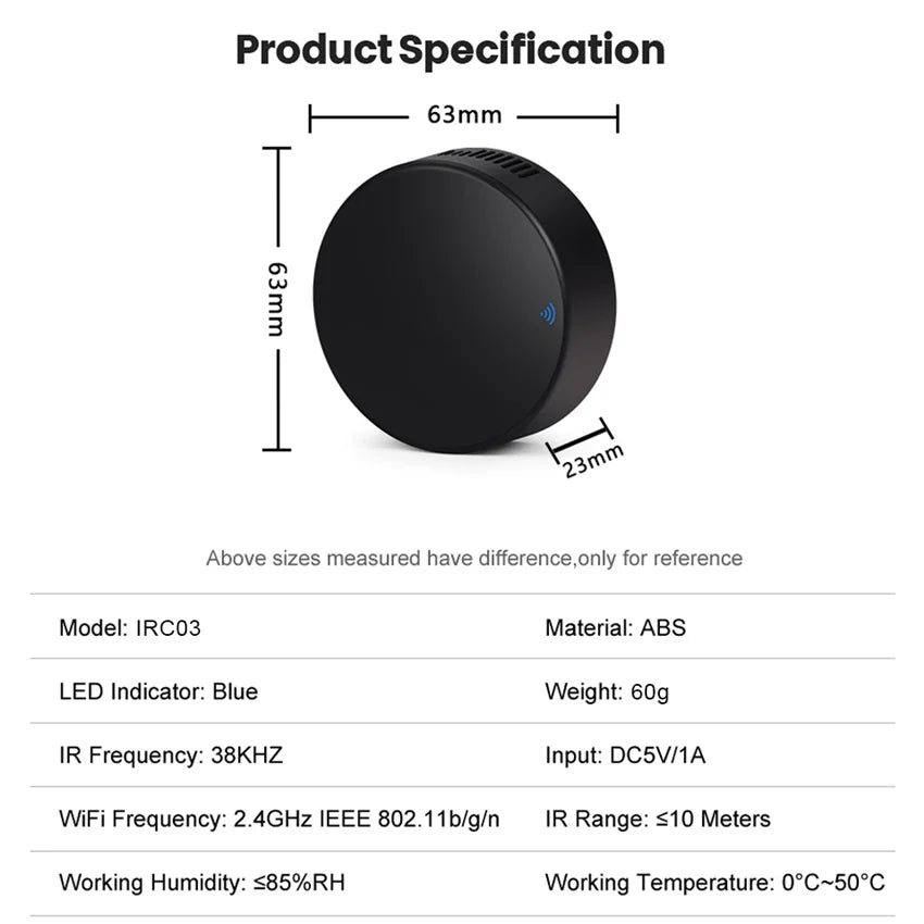WiFi Smart IR RF Universal Remote Control for Home Appliances & Voice Control - 18