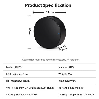 WiFi Smart IR RF Universal Remote Control for Home Appliances & Voice Control