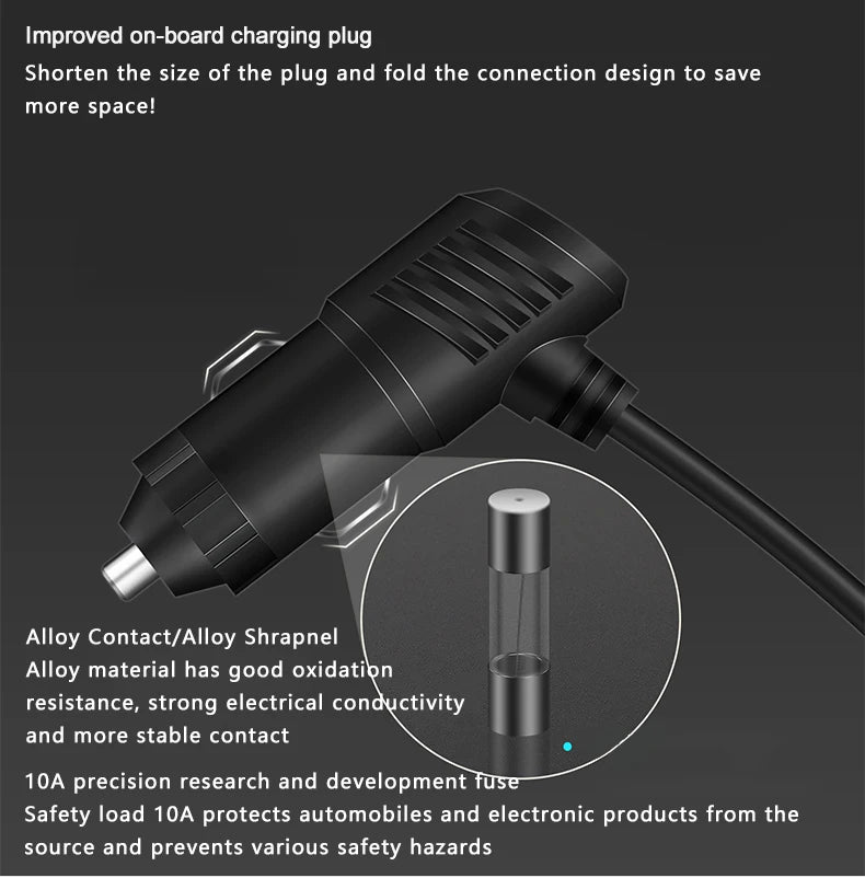 3-in-1 120W Car Cigarette Lighter Splitter Dual USB Fast Charger Adapter