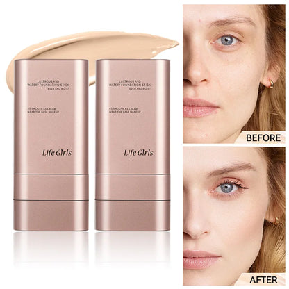 Double-Ended Hydrating Foundation Stick with Built-in Brush - Long-Lasting