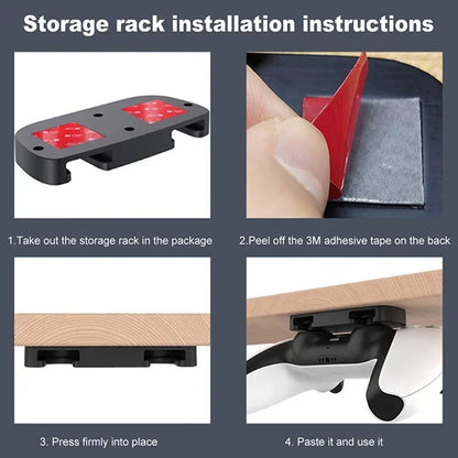 Under-Desk Controller Hanger Mount for PS5/PS4 - Adhesive Gamepad Hook