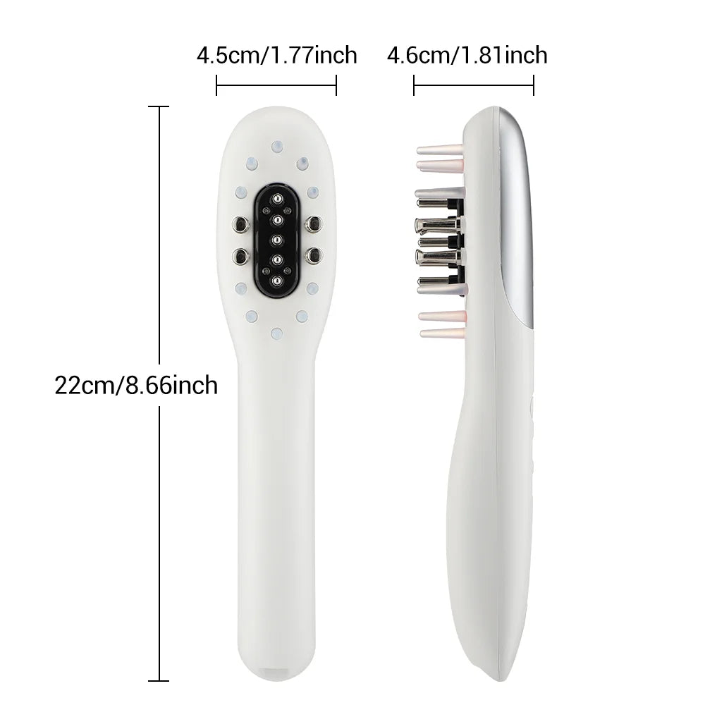 Electric Scalp Massager Comb with LED Light & Hair Oil Applicator