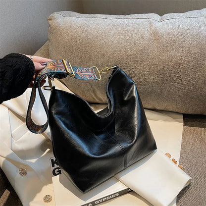 Luxury Vintage Leather Bucket Bag