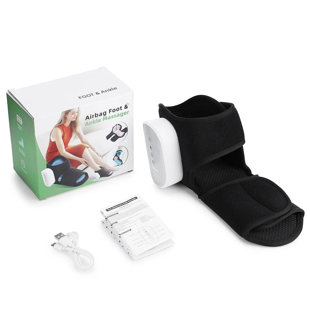 Dual-Airbag Electric Heated Foot and Ankle Massager for Pain Relief