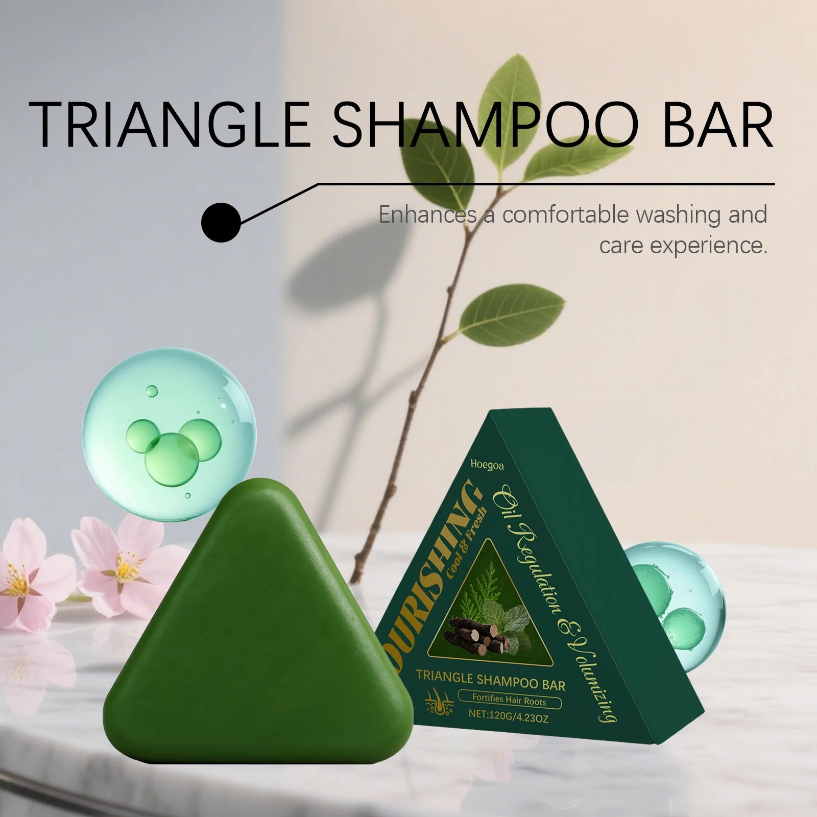 Natural Herbal Hair Growth Shampoo Bar - Anti-Hair Loss & Oil Control Soap - 10